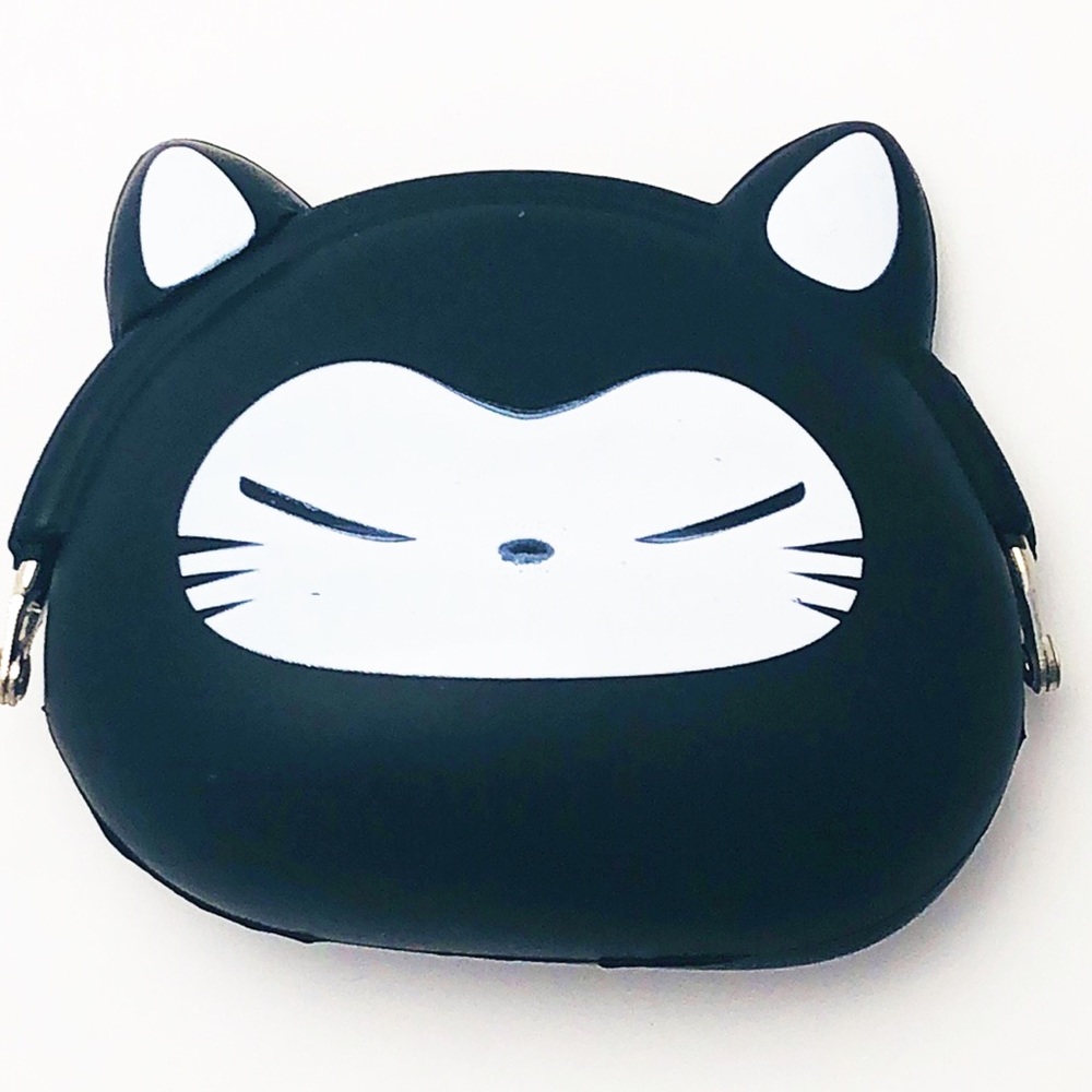 Kitty Cat Silicone Coin Purse Black